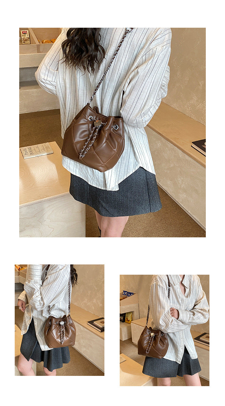 Bucket Shoulder Bag For Women In PU Leather, Stylish And Practical Design