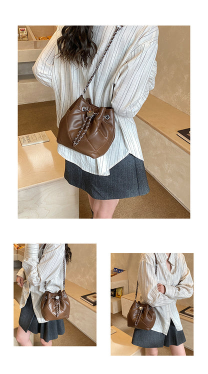Bucket Shoulder Bag For Women In PU Leather, Stylish And Practical Design