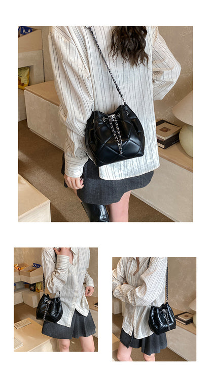 Bucket Shoulder Bag For Women In PU Leather, Stylish And Practical Design