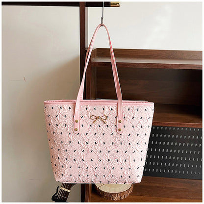 Polyester Bucket Shoulder Bag With Printing Pattern, Stylish And Durable Tote For Women