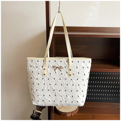 Polyester Bucket Shoulder Bag With Printing Pattern, Stylish And Durable Tote For Women