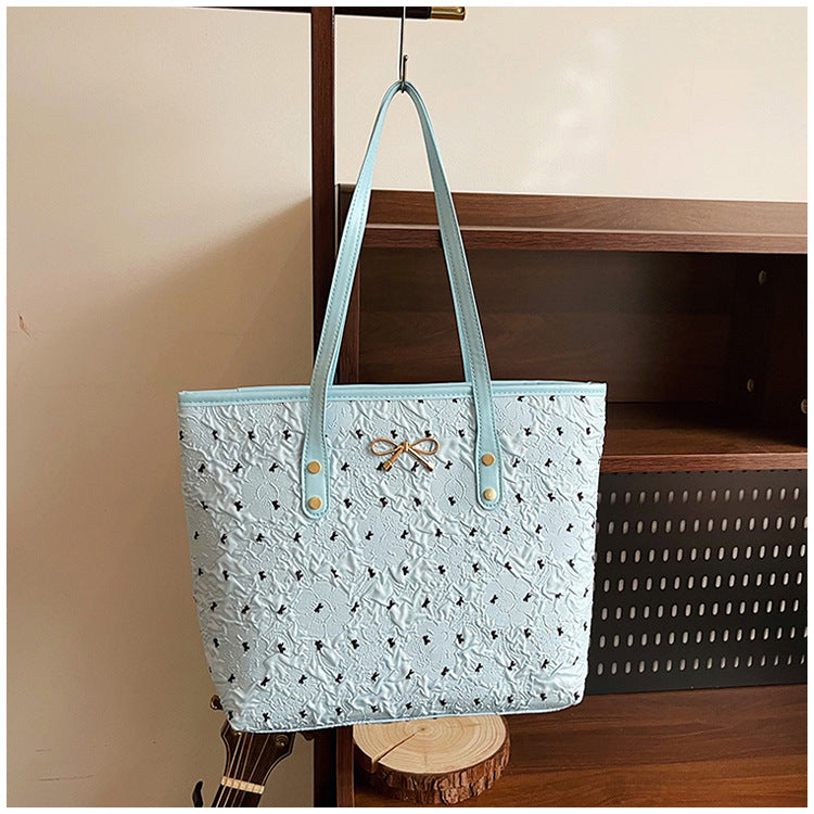 Polyester Bucket Shoulder Bag With Printing Pattern, Stylish And Durable Tote For Women