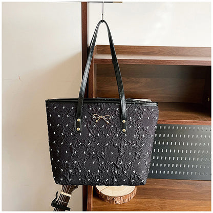 Polyester Bucket Shoulder Bag With Printing Pattern, Stylish And Durable Tote For Women
