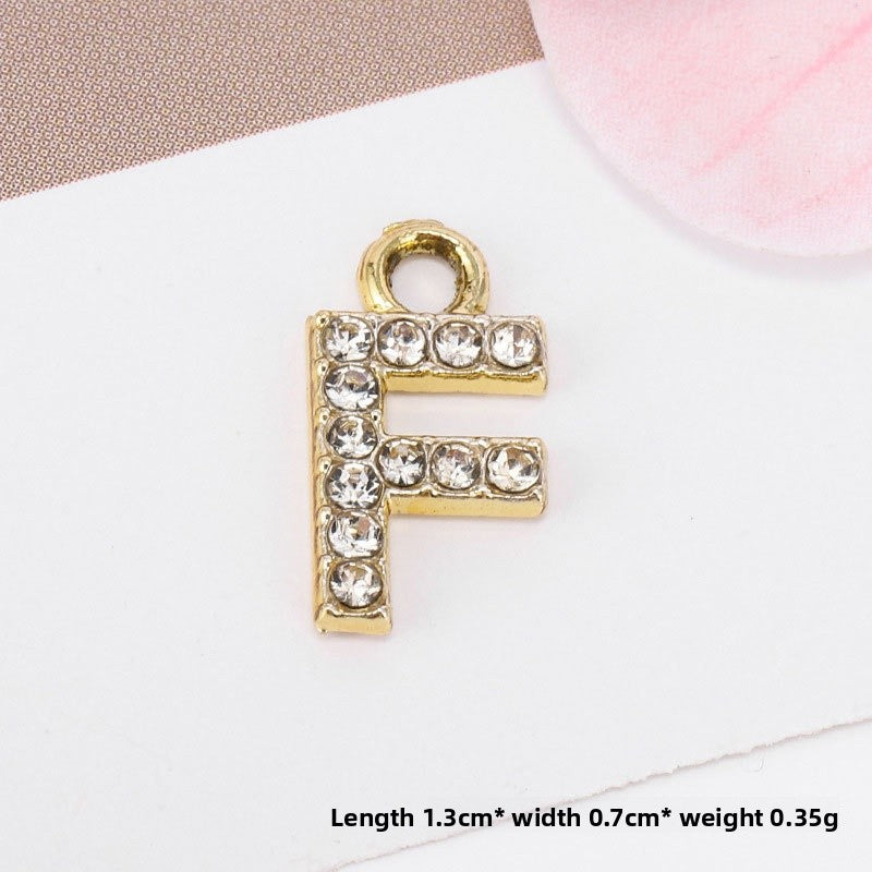 Golden Alloy Letter Love Charms Jewelry Accessories