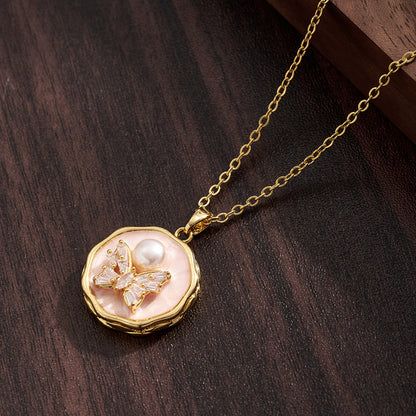 Irregular Pendant Necklace For Women, Golden Plated Copper With Zircon Inlay, Perfect Valentine's Day Gift