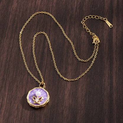 Irregular Pendant Necklace For Women, Golden Plated Copper With Zircon Inlay, Perfect Valentine's Day Gift