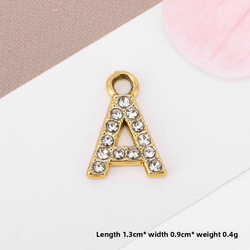 Golden Alloy Letter Love Charms Jewelry Accessories