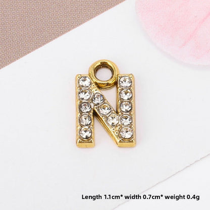 Golden Alloy Letter Love Charms Jewelry Accessories