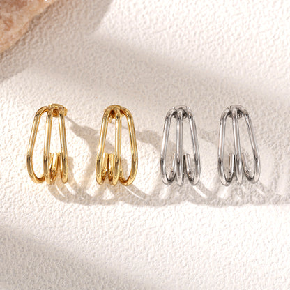 Geometric Earrings For Women Featuring Electroplated 304 Stainless Steel With 18K Real Gold Plated PVD Coating