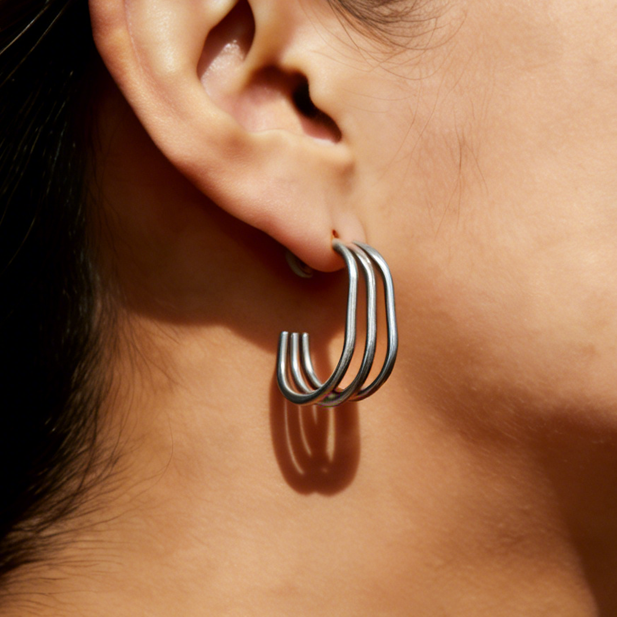 Geometric Earrings For Women Featuring Electroplated 304 Stainless Steel With 18K Real Gold Plated PVD Coating