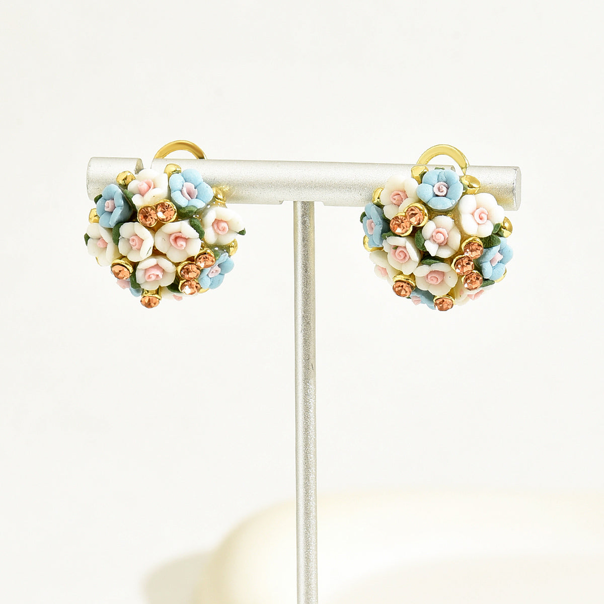 Asymmetrical Flowers Earrings For Women Made Of 201 Stainless Steel With PVC Inlay