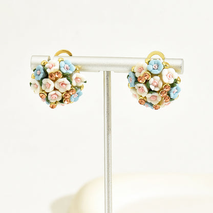 Asymmetrical Flowers Earrings For Women Made Of 201 Stainless Steel With PVC Inlay