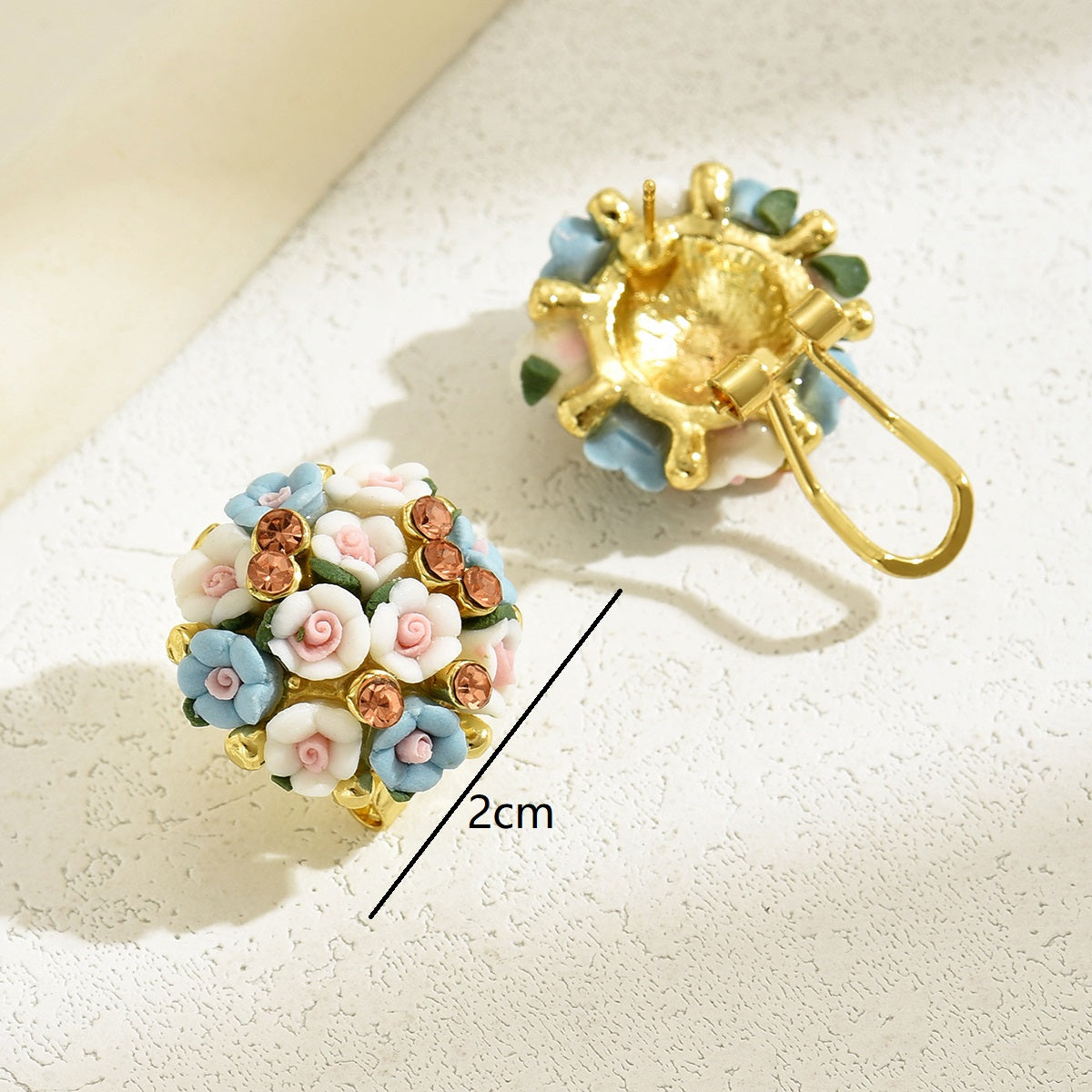 Asymmetrical Flowers Earrings For Women Made Of 201 Stainless Steel With PVC Inlay