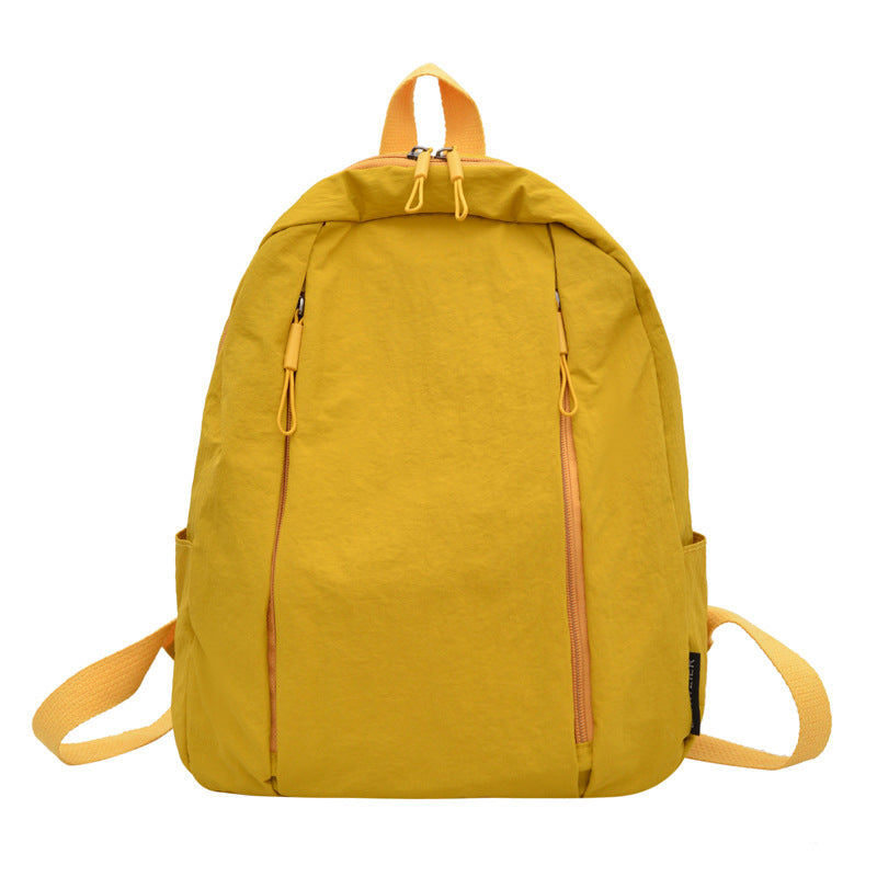 Solid Color Nylon Casual Backpack For Girls, Stylish And Durable