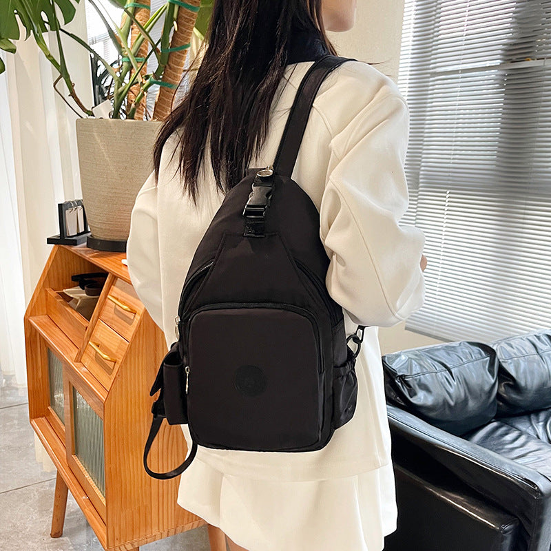 Oxford Cloth Fanny Pack For Women In Oval Shape, Stylish Chest And Waist Bag