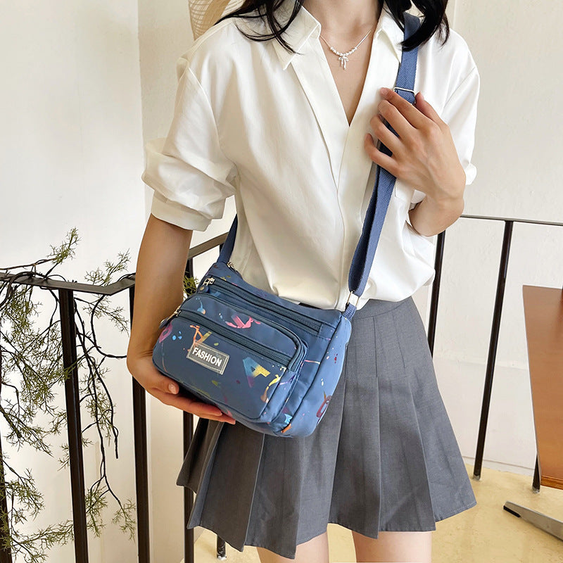 Square Canvas Crossbody Bag For Women Featuring Unique Printing Design