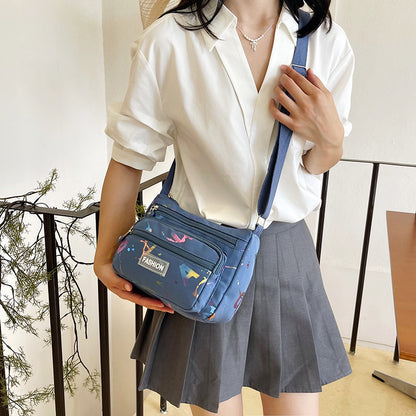 Square Canvas Crossbody Bag For Women Featuring Unique Printing Design
