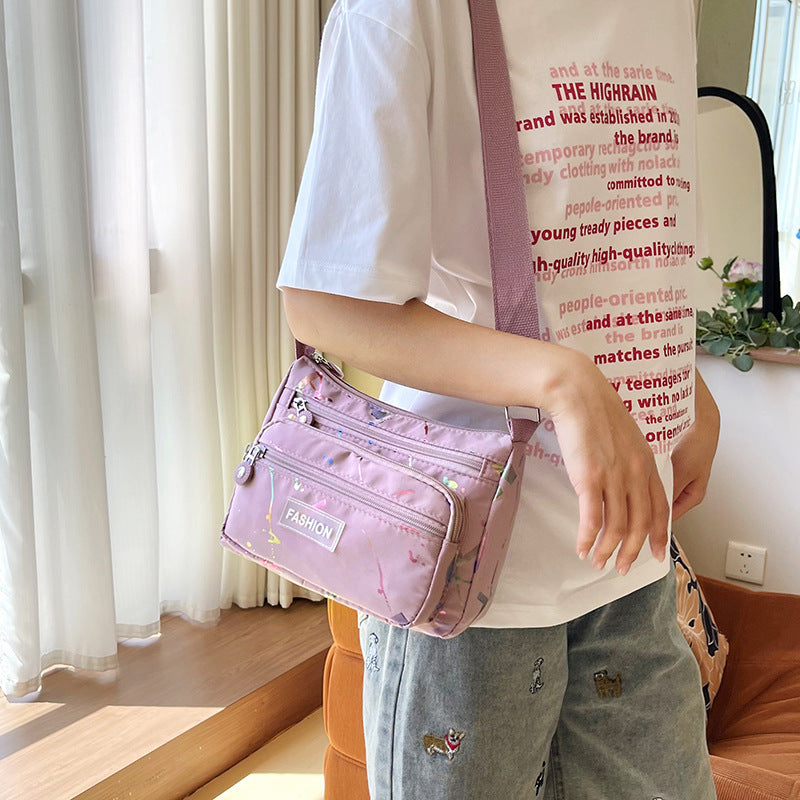 Square Canvas Crossbody Bag For Women Featuring Unique Printing Design