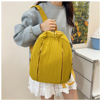 Solid Color Nylon Casual Backpack For Girls, Stylish And Durable