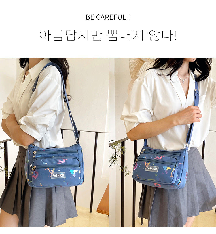 Square Canvas Crossbody Bag For Women Featuring Unique Printing Design