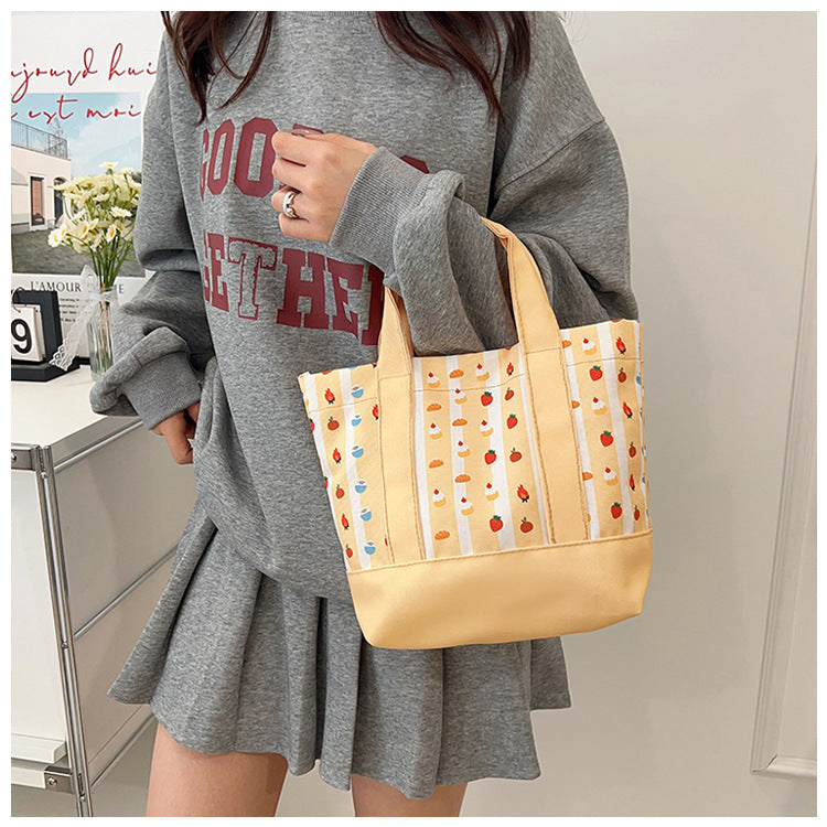 Square Canvas Bag For Women, Stylish And Durable Tote In Classic Design