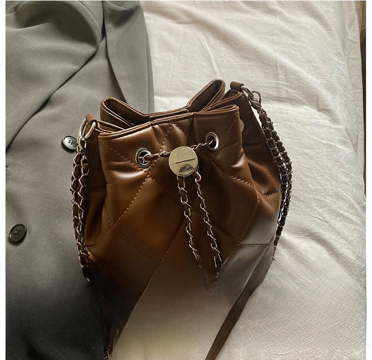 Bucket Shoulder Bag For Women In PU Leather, Stylish And Practical Design