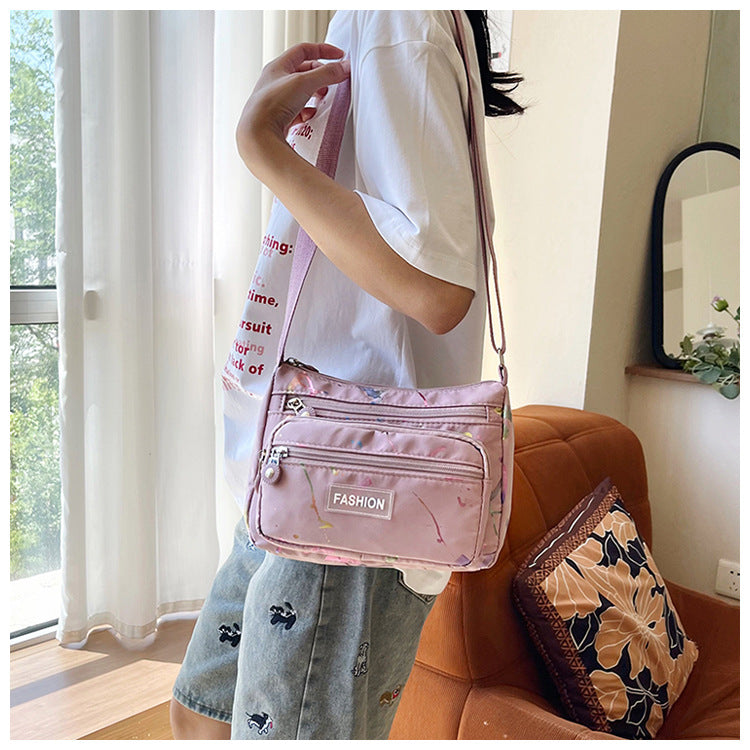 Square Canvas Crossbody Bag For Women Featuring Unique Printing Design