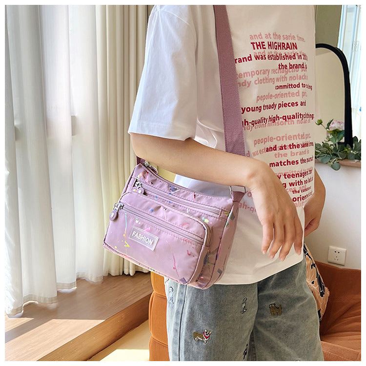 Square Canvas Crossbody Bag For Women Featuring Unique Printing Design