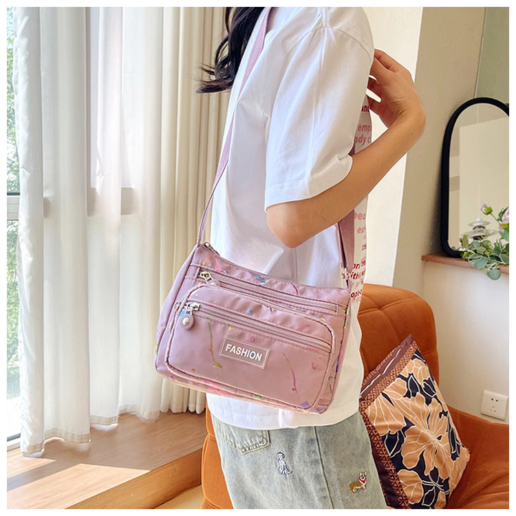 Square Canvas Crossbody Bag For Women Featuring Unique Printing Design