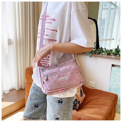 Square Canvas Crossbody Bag For Women Featuring Unique Printing Design