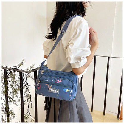 Square Canvas Crossbody Bag For Women Featuring Unique Printing Design