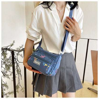 Square Canvas Crossbody Bag For Women Featuring Unique Printing Design
