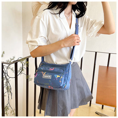 Square Canvas Crossbody Bag For Women Featuring Unique Printing Design