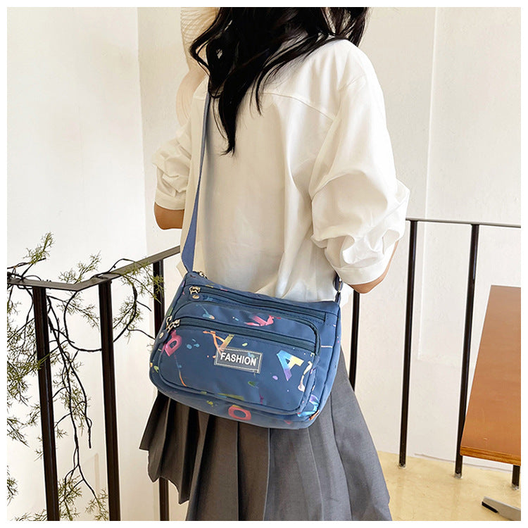 Square Canvas Crossbody Bag For Women Featuring Unique Printing Design