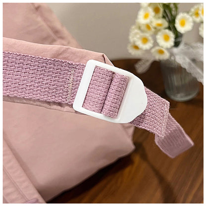 Solid Color Nylon Casual Backpack For Girls, Stylish And Durable