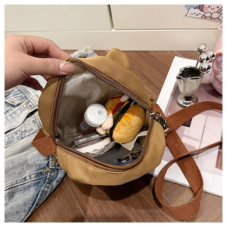 Capybara Round Oxford Cloth Crossbody Bag For Kids, Suitable For All Seasons