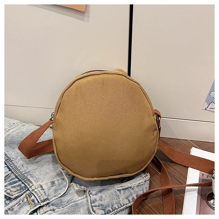 Capybara Round Oxford Cloth Crossbody Bag For Kids, Suitable For All Seasons