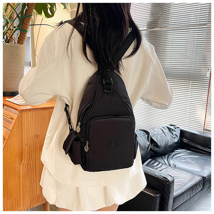 Oxford Cloth Fanny Pack For Women In Oval Shape, Stylish Chest And Waist Bag