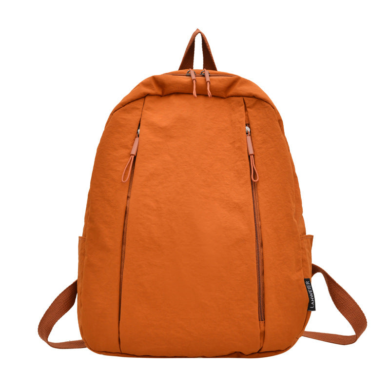 Solid Color Nylon Casual Backpack For Girls, Stylish And Durable
