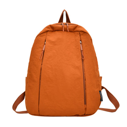 Solid Color Nylon Casual Backpack For Girls, Stylish And Durable