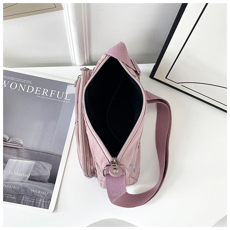 Square Canvas Crossbody Bag For Women Featuring Unique Printing Design