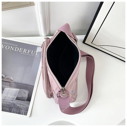 Square Canvas Crossbody Bag For Women Featuring Unique Printing Design
