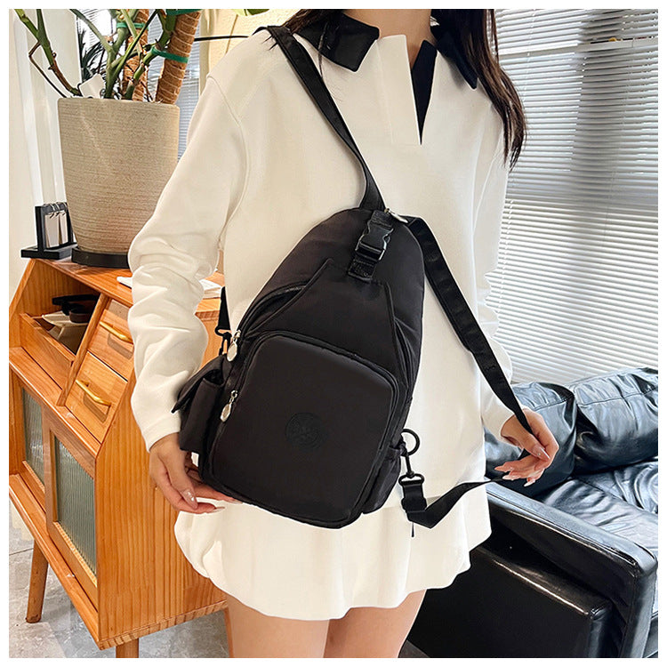 Oxford Cloth Fanny Pack For Women In Oval Shape, Stylish Chest And Waist Bag