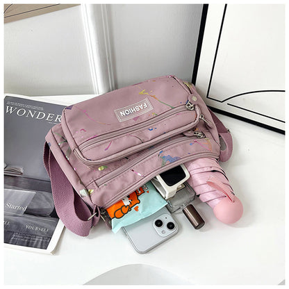 Square Canvas Crossbody Bag For Women Featuring Unique Printing Design