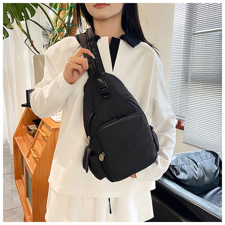 Oxford Cloth Fanny Pack For Women In Oval Shape, Stylish Chest And Waist Bag
