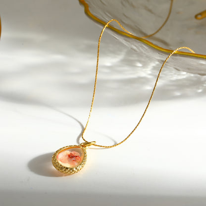 Sweet Water Droplets Pendant Necklace For Women In 201 Stainless Steel With 18K Real Gold Plated Finish And Fine Chain