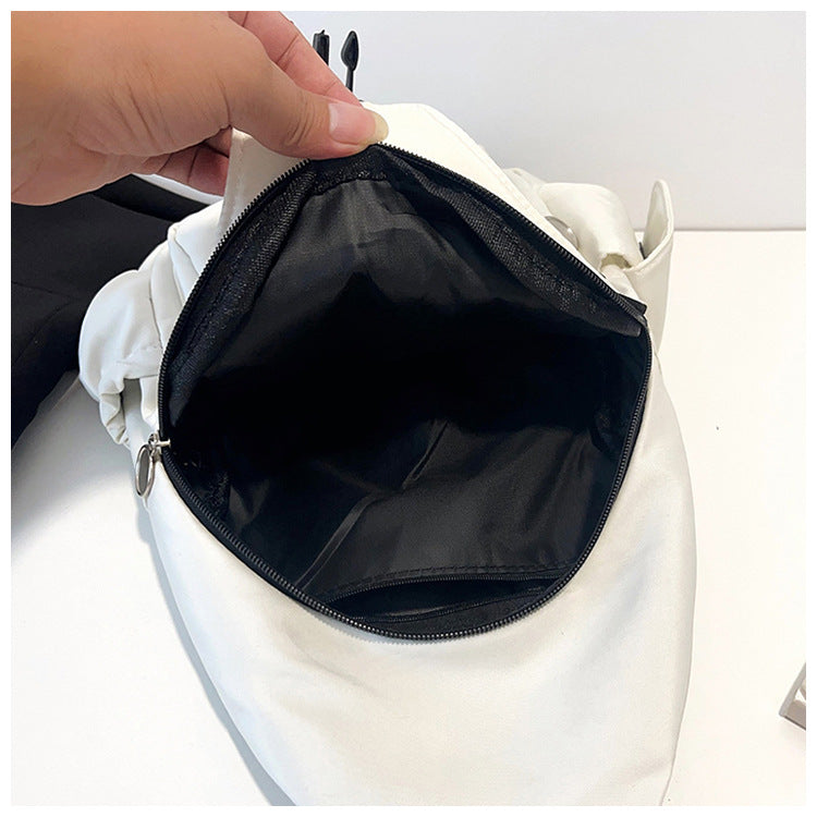 Oxford Cloth Fanny Pack For Women In Oval Shape, Stylish Chest And Waist Bag
