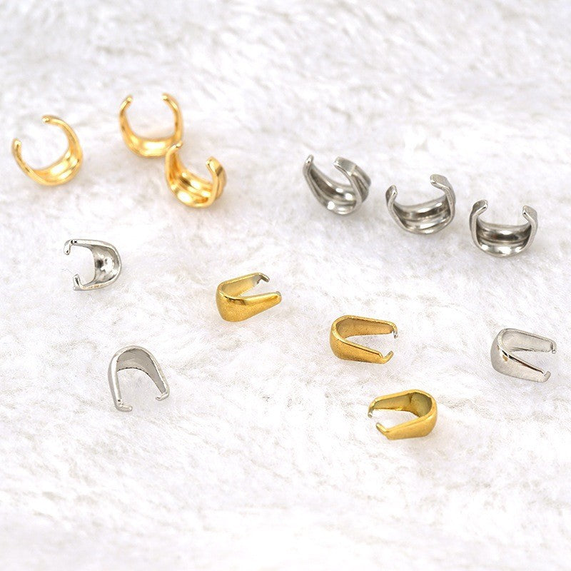 304 Stainless Steel Melon Seed Buckle Jewelry Accessory In Golden, Perfect For Love Charms