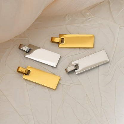 Rectangle Pendant For Love Charms In Steel Color