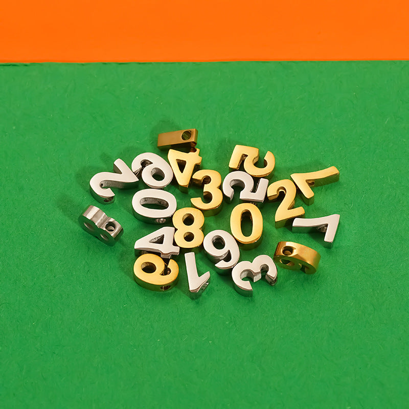 Steel Color Number Pendant Jewelry Accessory, 1 Piece